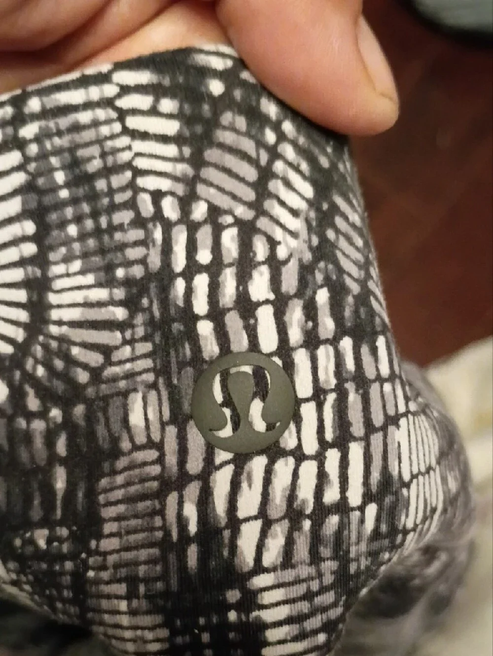 lululemon athletica Black & Gray Patterned Leggins